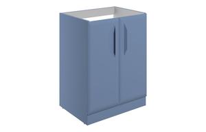 Stafford 600mm Floor Standing 2 Door Basin Unit (No Top) - Matt Misty Blue